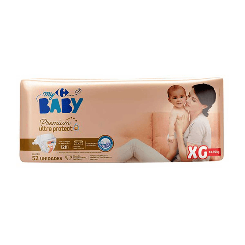 Fralda-Descartavel-Carrefour-My-Baby-XG-52-Unidades