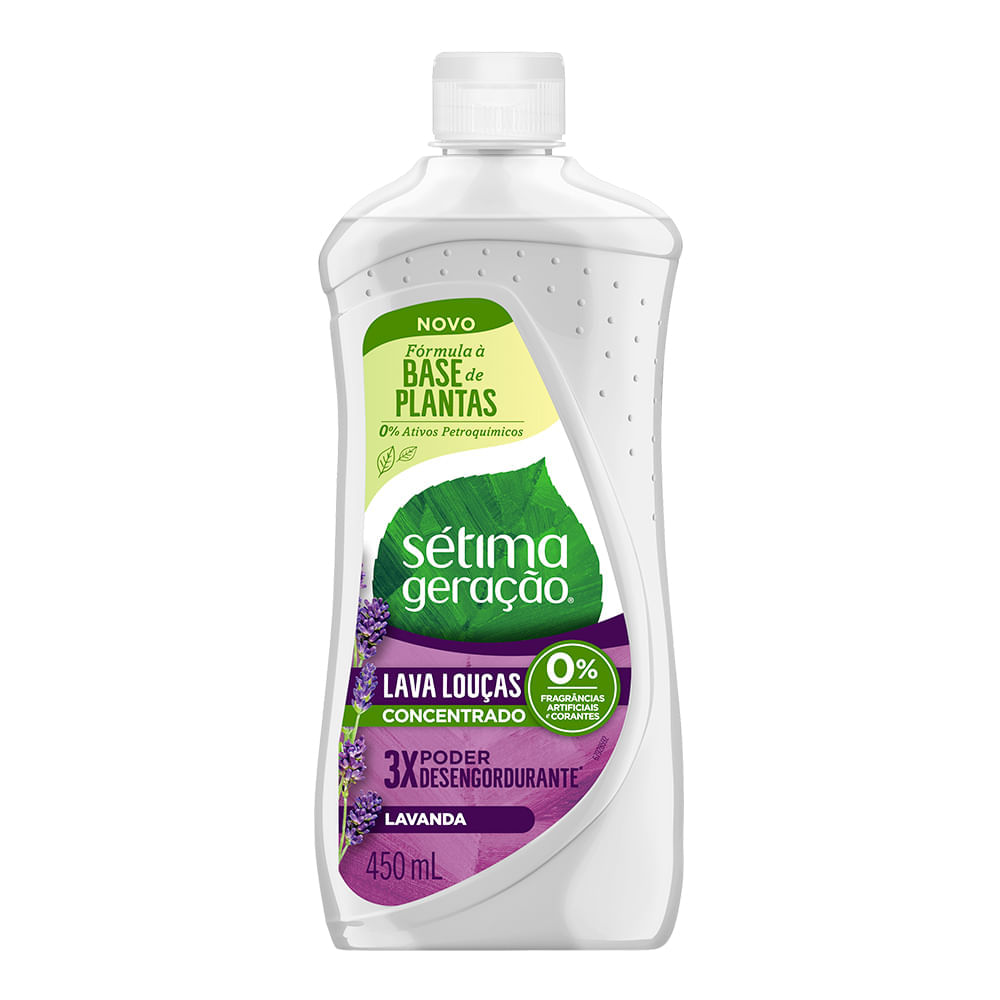 Lava-Louças Líquido Concentrado Lavanda Sétima Geração Squeeze 450ml