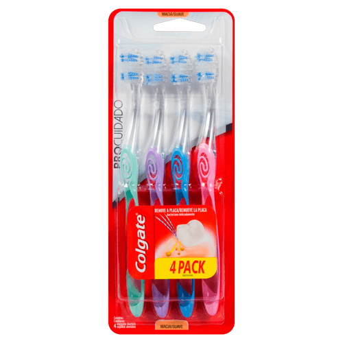 Escova Dental Macia Colgate Pro Cuidado 4 Unidades