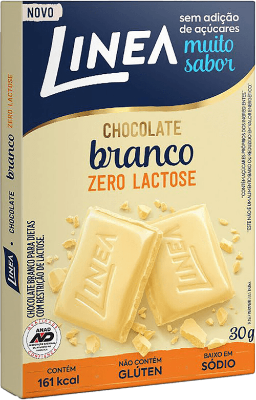 Chocolate Branco Zero Lactose para Dietas com Restrição de Lactose sem Adição de Açúcar Linea Caixa 30g