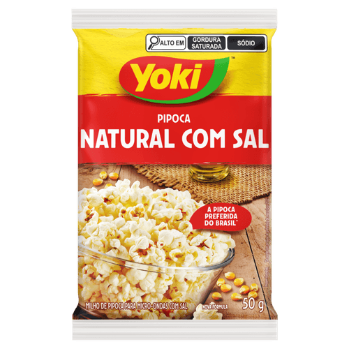 Milho de Pipoca para Micro-Ondas Natural com Sal Yoki Pacote 50g