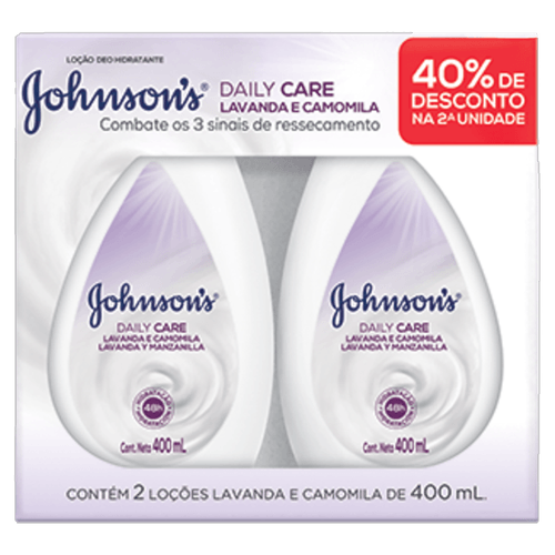 Kit Loção Hidratante Corporal Johnson's Lavanda e Camomila 2 Unidades de 400ml
