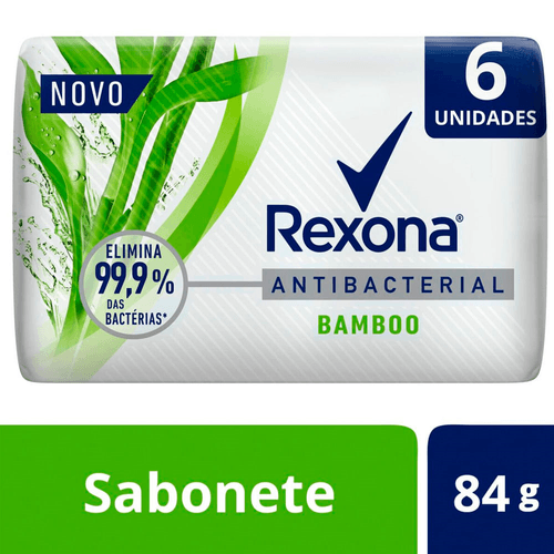 Sabonete em Barra Antibacterial Bamboo Rexona Envoltório 6 Unidades de 84g Cada Leve Mais Pague Menos