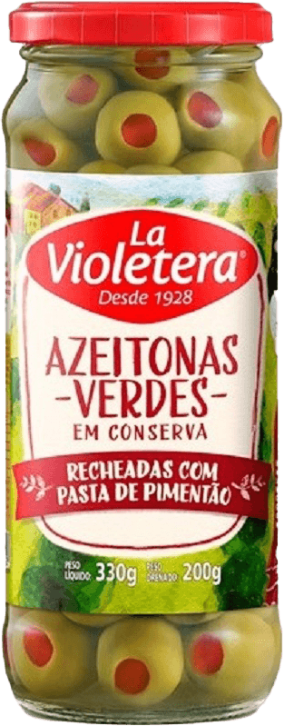 Azeitona Verde La Violetera Recheada com Pasta de Pimentão 200g