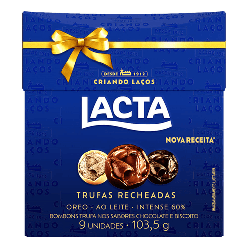 Trufa de Chocolate Sortida Lacta Caixa 103,5g 9 Unidades