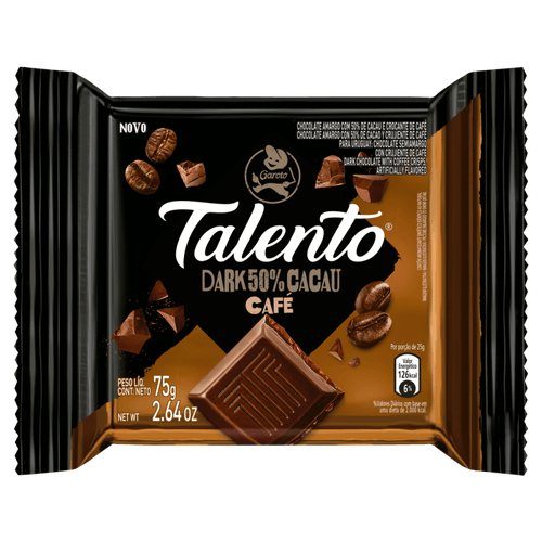 Chocolate GAROTO TALENTO Dark Café 75g