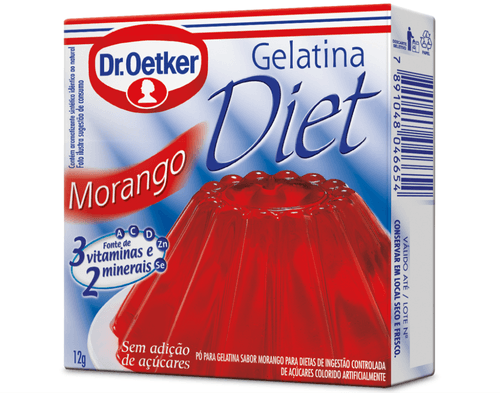 Gelatina Dr.Oetker em Pó Diet de Morango Caixa 12g