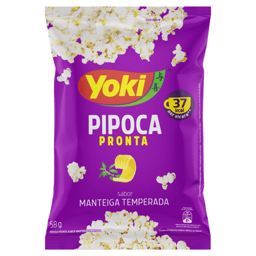 Pipoca Pronta Manteiga Temperada Yoki Pacote 58g