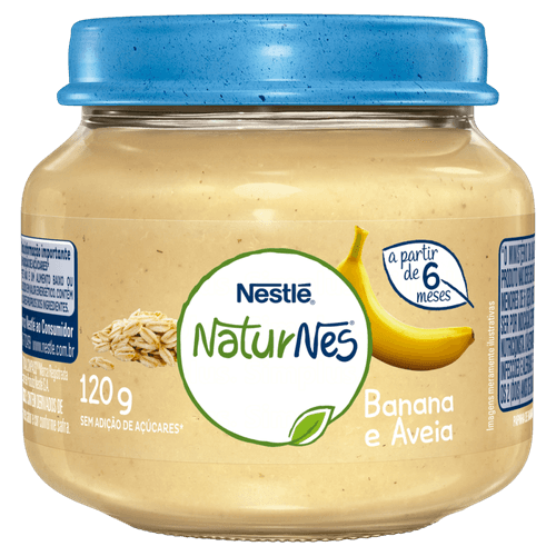 Papinha Banana e Aveia Naturnes Vidro 120g