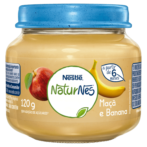 Papinha Maçã e Banana Naturnes Vidro 120g