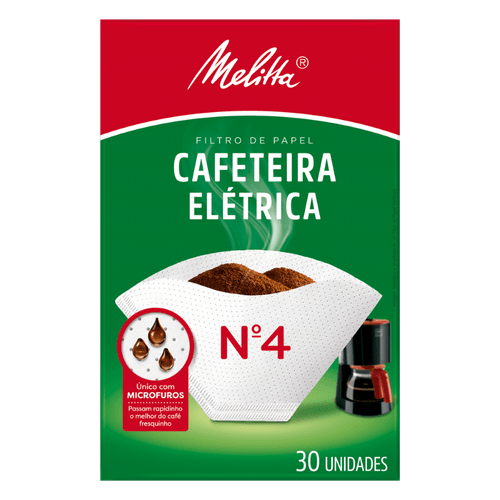 Filtro de Papel para Cafeteira Elétrica Melitta nº 4 Caixa 30 Unidades