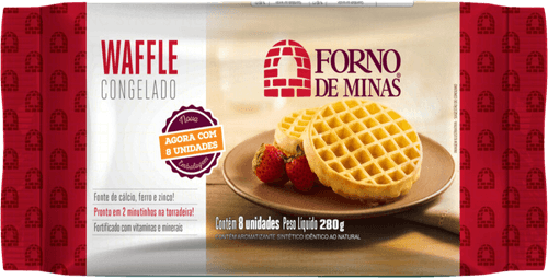 Waffle Congelado Forno de Minas Pacote 280g 8 Unidades