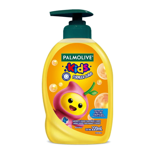 Sabonete Líquido Mãos e Corpo Frutas Tropicais Palmolive Kids Frasco 220ml Pump