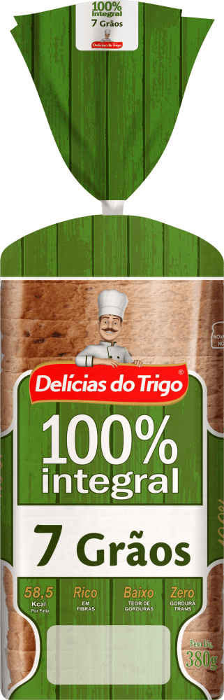 Pão Forma Delícias do Trigo 100% Integral 380g
