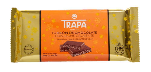 Torrone de Chocolate Crocante Trapa Milk Nougat Tablete 150g