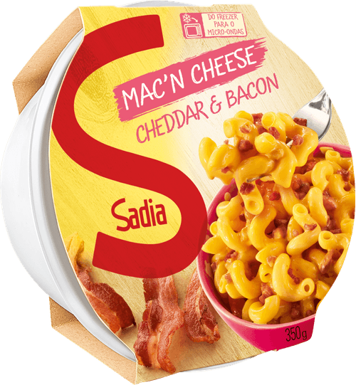 Macn Cheese Cheddar &amp; Bacon Sadia Hot Bowls Pote 350g