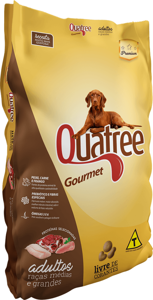 Ração Gourmet Adultos Quatree Raças Médias - 3Kg