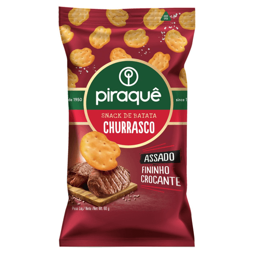 Snack de Batata Churrasco Piraquê Pacote 60g