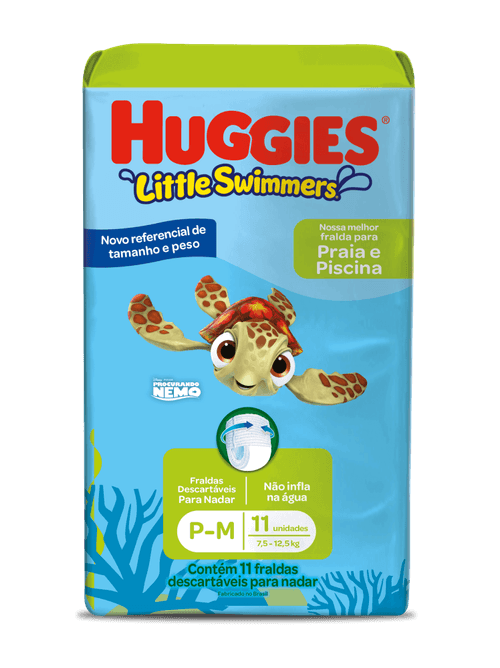 Fralda Descartável Infantil Praia & Piscina Huggies Little Swimmers M 9 a 12,5kg Pacote 11 Unidades