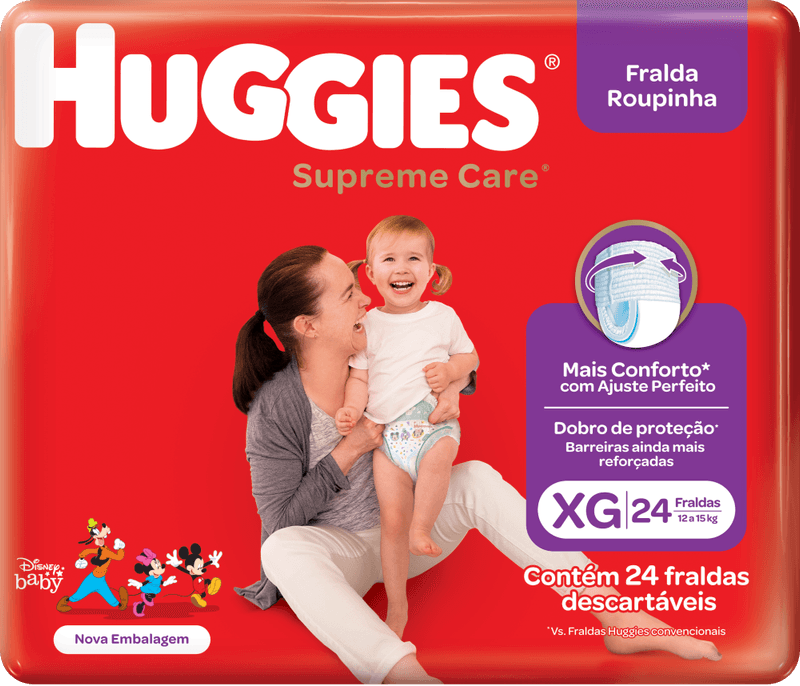 Fralda-Descartavel-Infantil-Roupinha-Huggies-Supreme-Care-XG-12-a-15kg-Pacote-24-Unidades