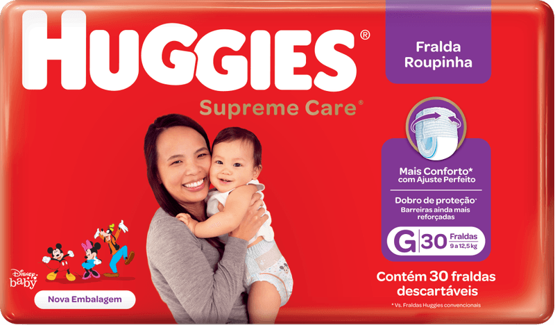 Fralda-Descartavel-Infantil-Roupinha-Huggies-Supreme-Care-G-9-a-125kg-Pacote-30-Unidades