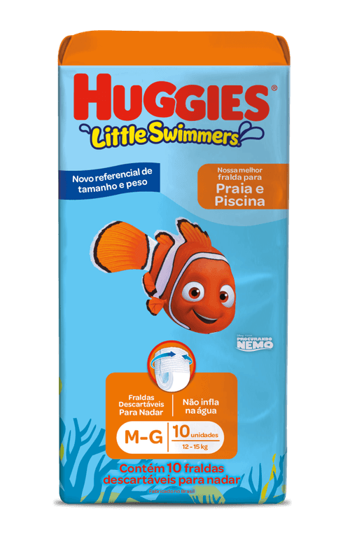 Fralda Descartável Infantil Praia & Piscina Huggies Little Swimmers G 12 a 15kg Pacote 10 Unidades