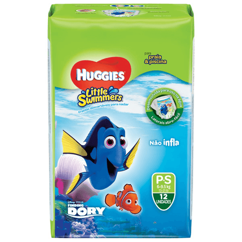 Fralda Descartável Infantil Praia & Piscina Huggies Little Swimmers P 6 a 9,5kg Pacote 12 Unidades