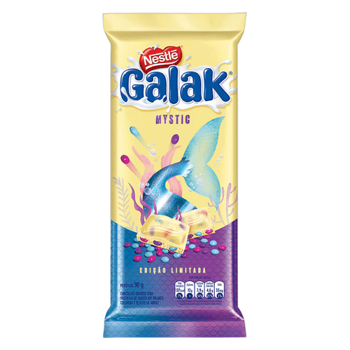 Chocolate Branco Com Pastilhas De Chocolate Coloridas Nestlé Galak Mystic Pacote 90g