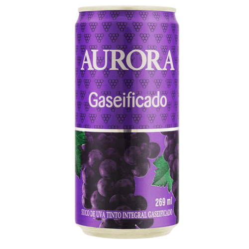 Suco Gaseificado Integral Uva Tinto sem Adição de Açúcar Aurora Lata 269ml