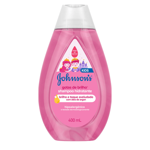 Shampoo Hidratante com Óleo de Argan Johnson's Kids Gotas de Brilho Frasco 400ml