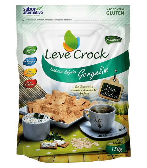 Biscoito Leve Crock Tabletitos Gergelim sem Glúten 150 g