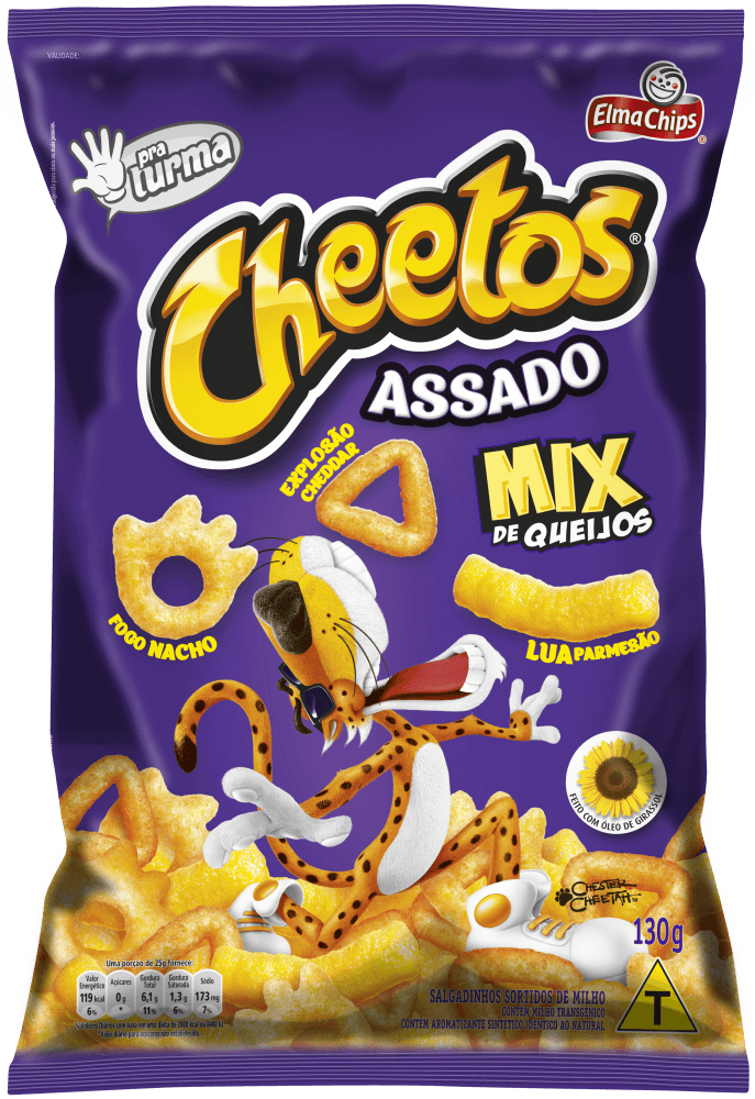 Salgadinho-de-Milho-Assado-Sortido-Mix-de-Queijos-Elma-Chips-Cheetos-Pacote-130g