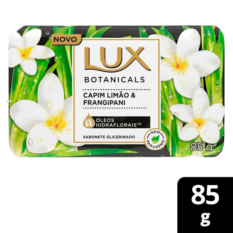 Sabonete-em-Barra-de-Glicerina-Oleos-Hidraflorais-Capim-Limao---Frangipani-Lux-Botanicals-Envoltorio-85g