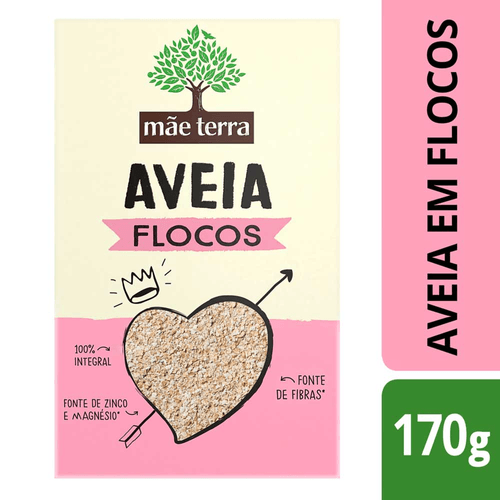 Aveia Orgânica em Flocos Grossos Mãe Terra Caixa 170g