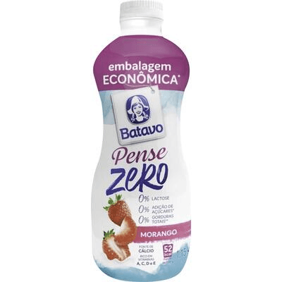 Iogurte Batavo Pense Zero Morango Zero Lactose , Sem Adição De Açúcares 1150g Embalagem Econômica