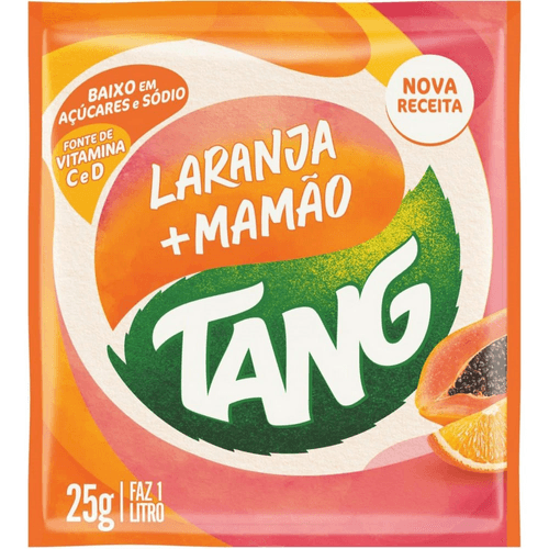 Refresco em Pó Laranja e Mamão Tang Pacote 25g