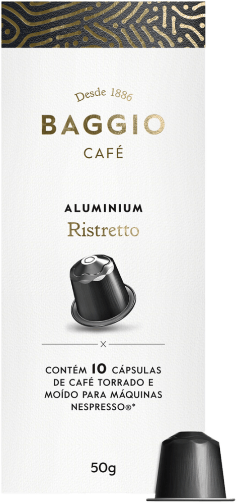 Café em Cápsula Torrado e Moído Ristretto Baggio Caixa 50g 10 Unidades