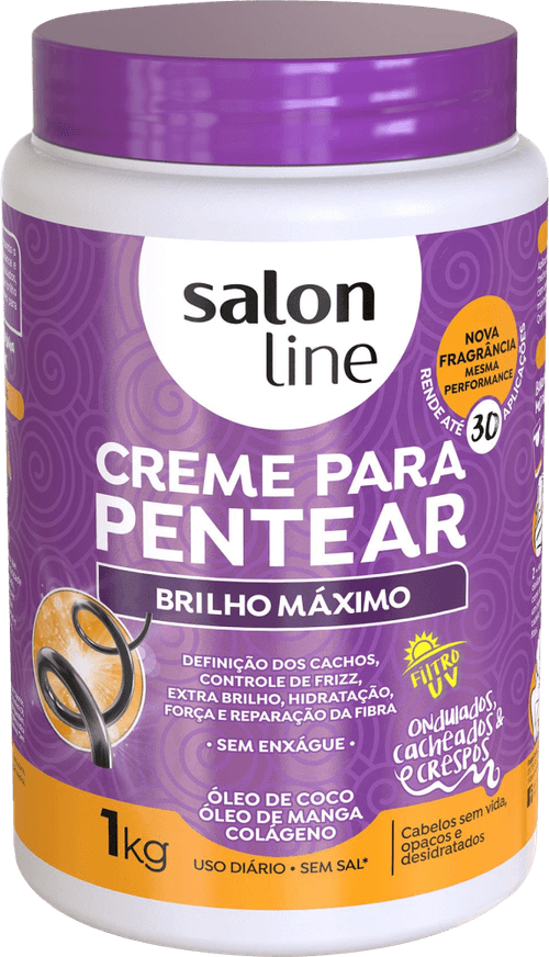 Creme Para Pentear Redutor De Volume Brilho Maximo 1k Salon Line