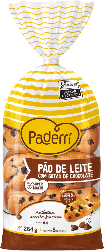 Pão de Leite com Gotas de Chocolate Paderri 264g