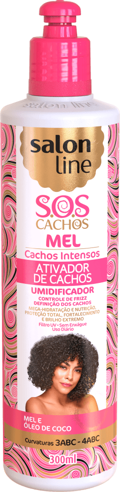 Ativador De Cachos Mel Cachos Intensos Salon Line S.o.s Cachos Frasco 300ml