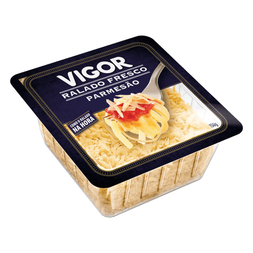 Queijo Ralado Fresco 3 Queijos Emmental, Gruyère e Gouda sem Desidratar Vigor Bandeja 150g