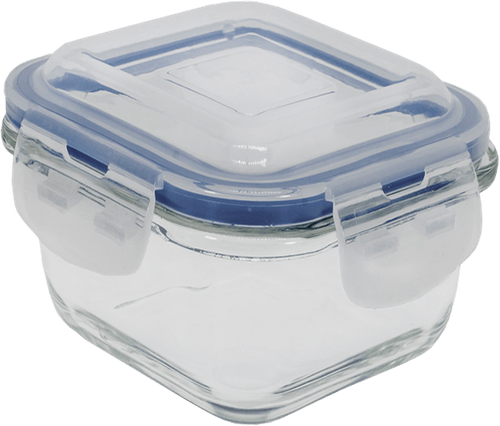 Pote de Vidro Oikos Quadrado Tampa Transparente 800ml