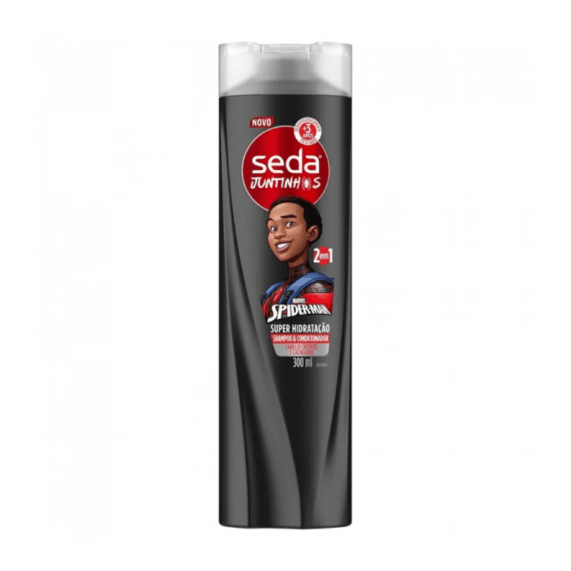 Shampoo---Condicionador-Infantil-2-em-1-Spider-Man-Seda-Juntinhos-Super-Hidratacao-Frasco-300ml