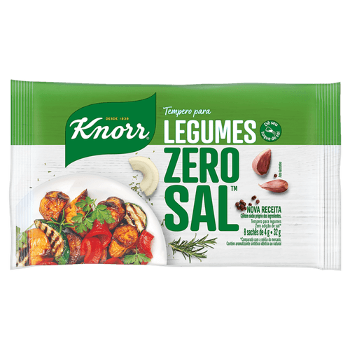Tempero Pó para Legumes Knorr Zero Sal Pacote 32g 8 Unidades de 4g Cada