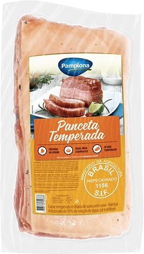 Panceta Suína Resfriada Temperada Sem Osso Pamplona 1Kg