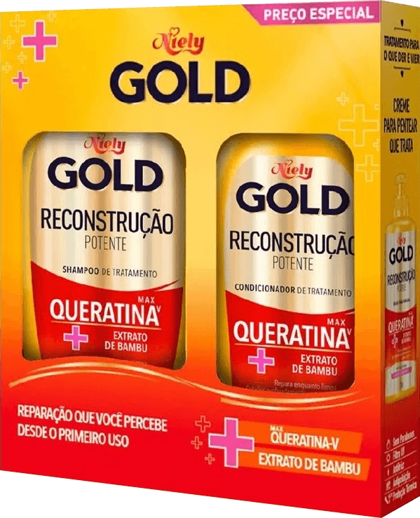 Kit-Shampoo-275ml---Condicionador-175ml-Niely-Gold-Nutricao-Poderosa