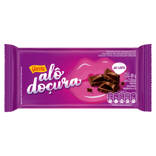 Chocolate ao Leite Garoto Alô Doçura Pacote 80g