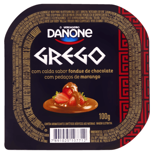 Iogurte Grego Danone Fondue Morango e Chocolate 100g