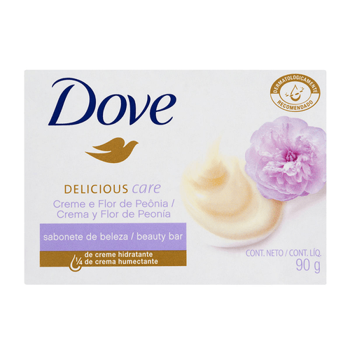 Sabonete Barra Creme e Flor de Peônia Dove Delicious Care Caixa 90g