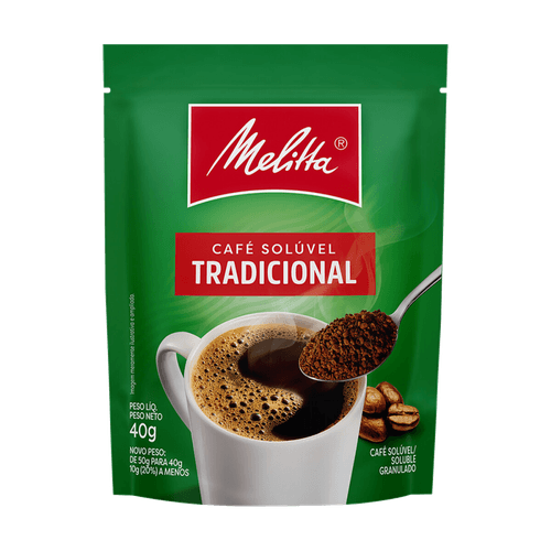 Café Solúvel Granulado Tradicional Melitta Sachê 40g